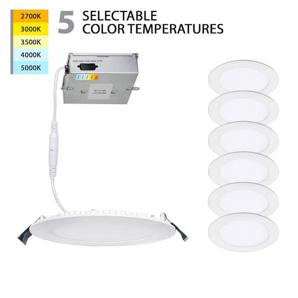 WAC LIMITED Lotos 6 in. Round Downlight Tunable CCT New Construction/Remodel Canless White Integrated LED Recessed Light Kit 6 Pack