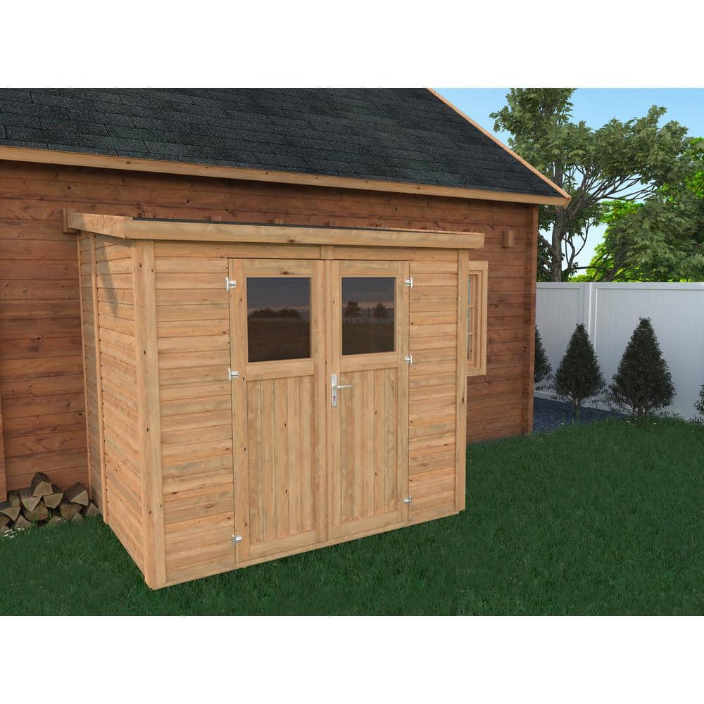 8 ft. x 6 ft. Nordic Spruce Wooden Lean-To Storage Shed with Double Doors