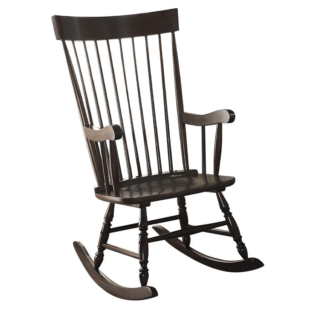 Arlo 45" Black Wooden Rocking Chair with Arms