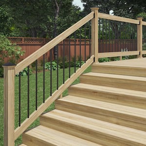 6 ft. Southern Yellow Pine Stair Rail Kit with Aluminum Round Balusters