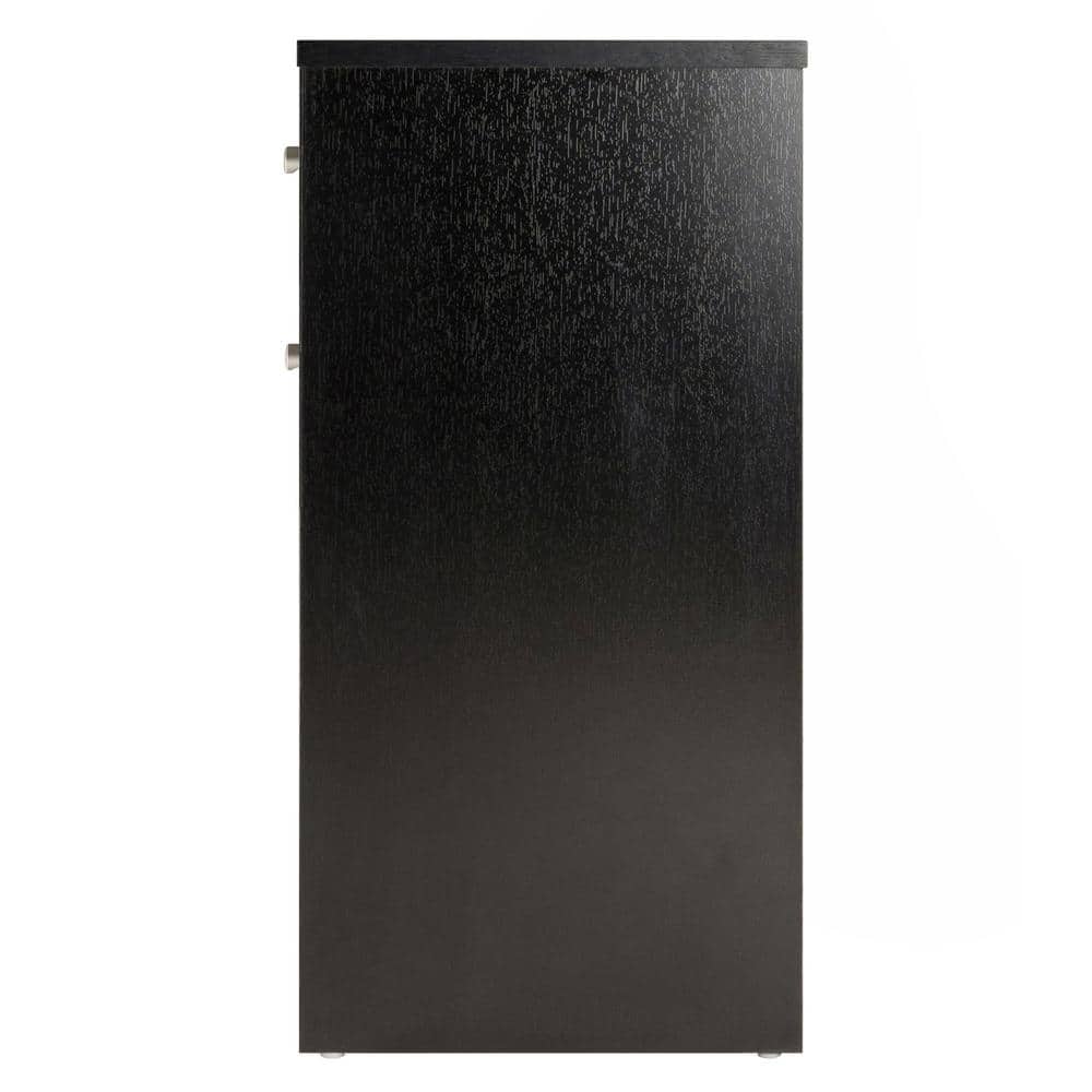 Black Transitional 2-Drawer Rectangular Nightstand