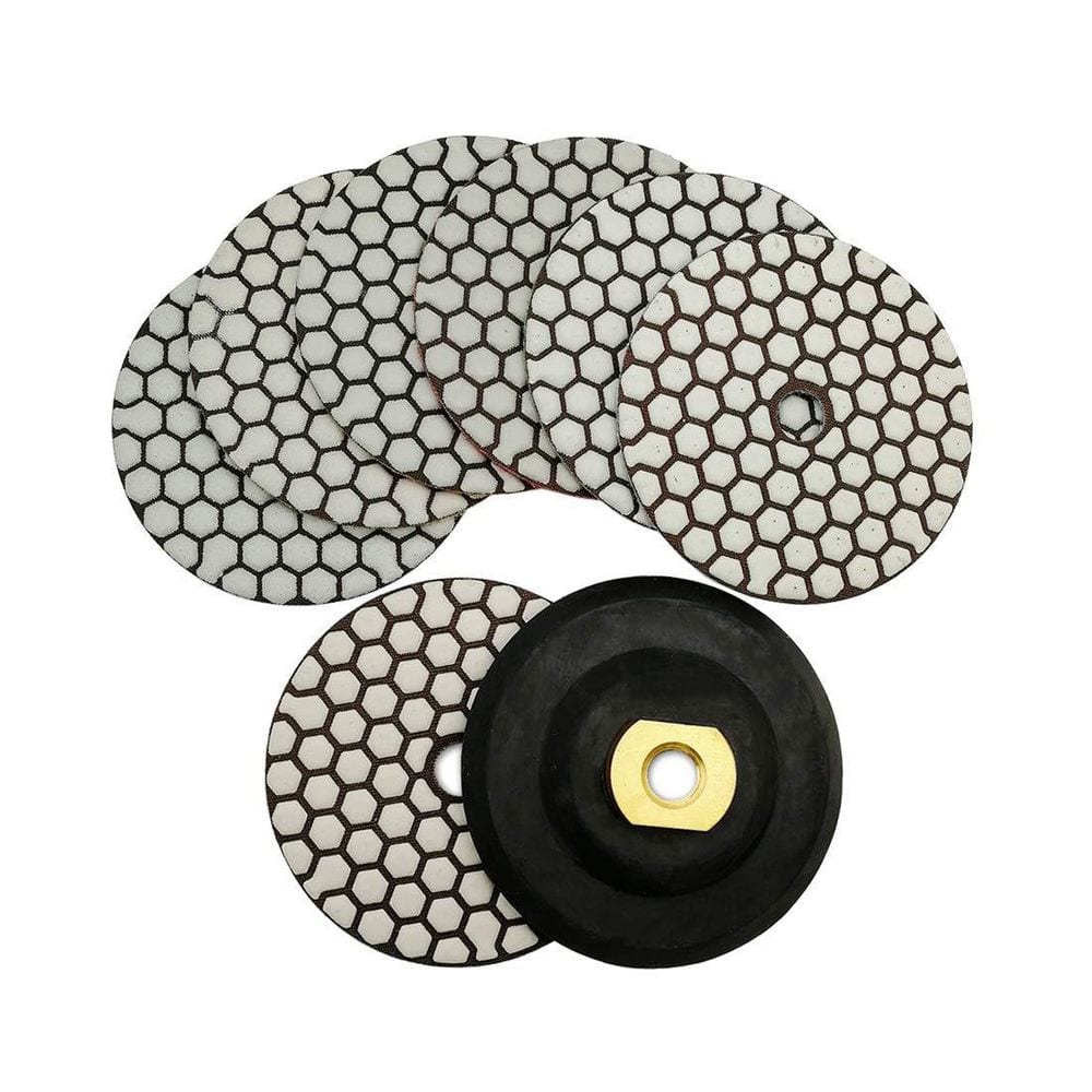 4 Inch Diamond Resin Polishing Pads Set with Rubber Backer for Granite Marble Stone Dry Polishing (8-Piece) price history on PriceWatchPro