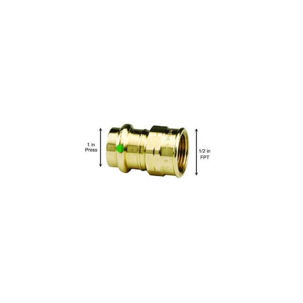 ProPress 1 in. Press x 1/2 in. FPT Zero-Lead Bronze Reducing Adapter (10-Pack)