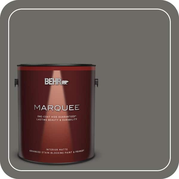 BEHR MARQUEE 1 gal. #PPU18-18 Mined Coal One-Coat Hide Matte Interior Paint & Primer