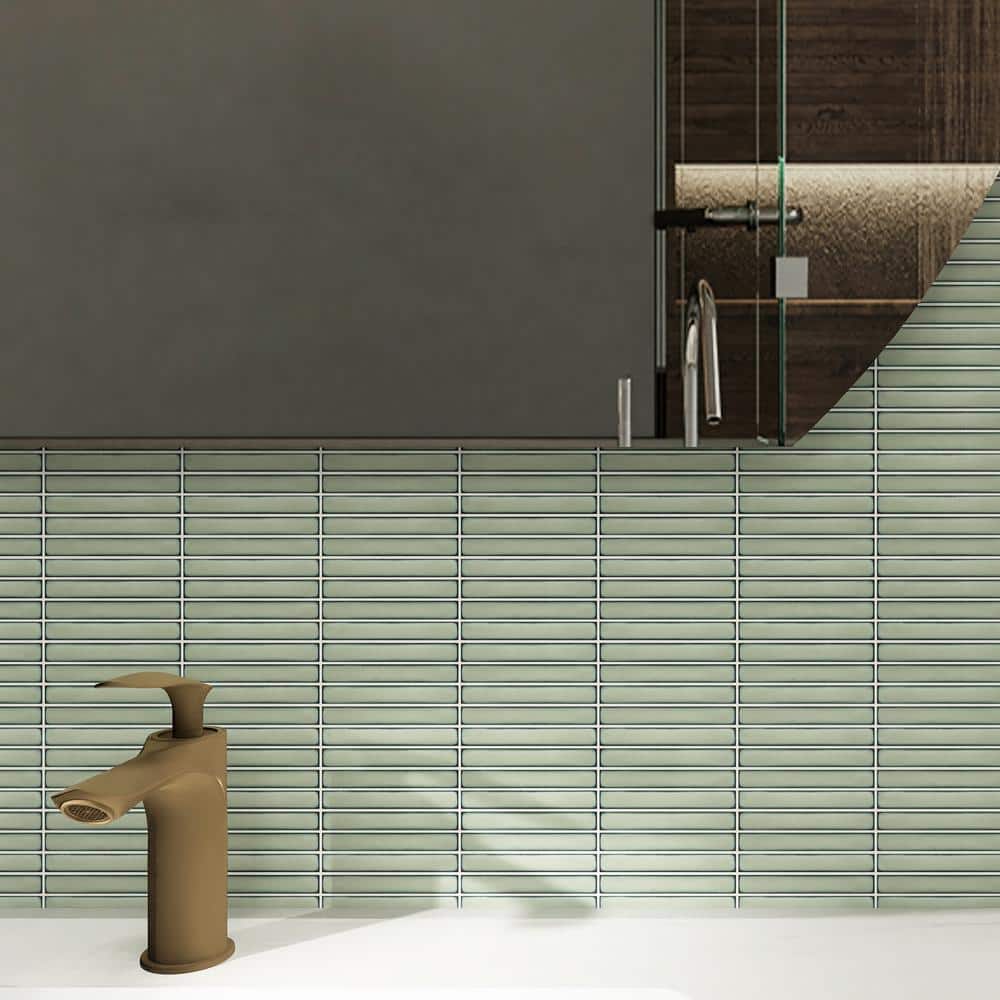 Reactive Jade Glossy Porcelain Mosaic Tile for Walls and Floors