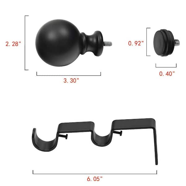 Utopia Alley 86 in. 120 in. Adjustable Double Curtain Rod Set with