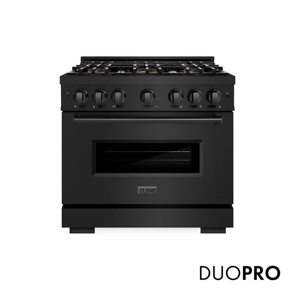 36 in. 5.2 cu. ft. Classic Gas Range with 6 Burner DuoPro Cooktop and Convection Gas Oven in Black Stainless Steel price history on PriceWatchPro
