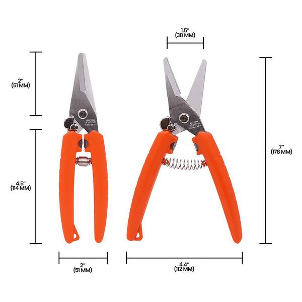 ZENPORT 7.5 in. Serrated Blade Stainless Floral Bunch Cutter