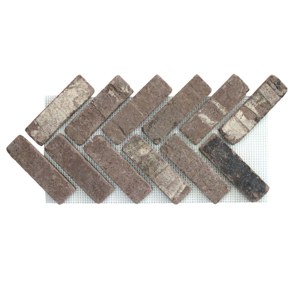 28 in. x 12.5 in. x 0.5 in. Brickwebb Herringbone Monument Thin Brick Sheets (Box of 5-Sheets) price history on PriceWatchPro