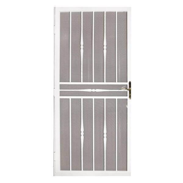 First Alert 36 in. x 80 in. Tuscan Steel White Security Door