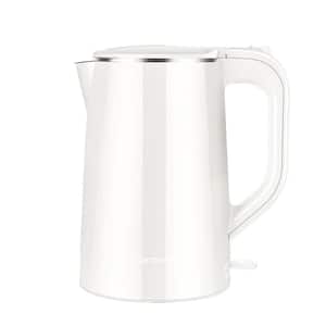 8-Cup White Stainless Steel Cordless Electric Kettle with Auto Shut-Off and Boil Dry Protection