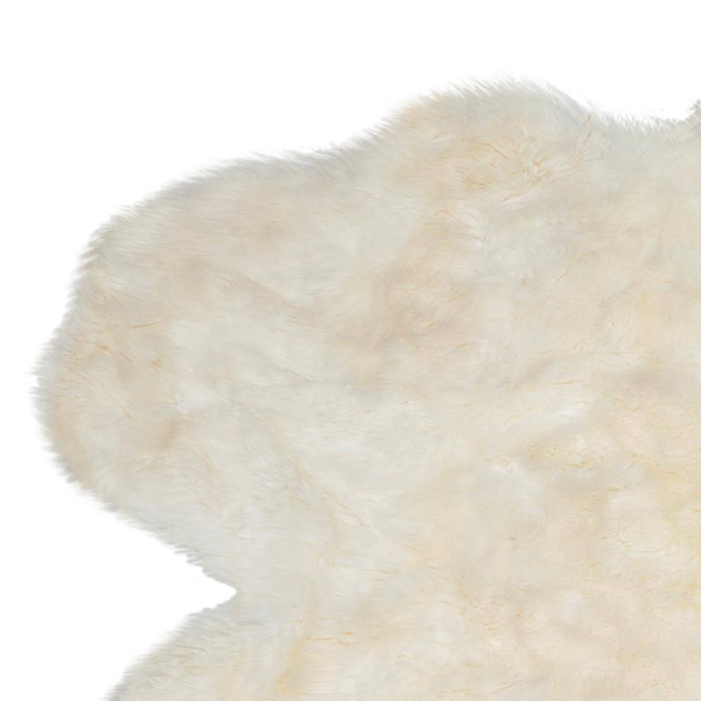 Luxurious White Sheepskin Shag Area Rug, 9' x 12'