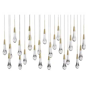 Modern Chandelier 50 in. 25-Lights Linear Gold Chandelier for Dining Room, Kitchen Island, Living Room (Included bulbs)