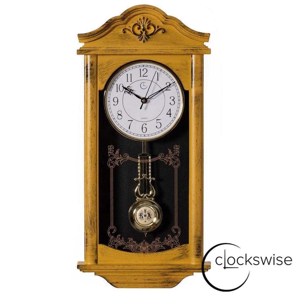large-yellow-clockswise-wall-