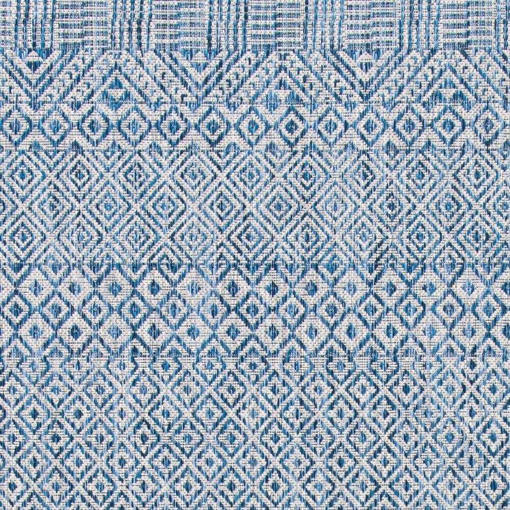 Blue Rectangular Non-slip Synthetic Indoor/Outdoor Rug