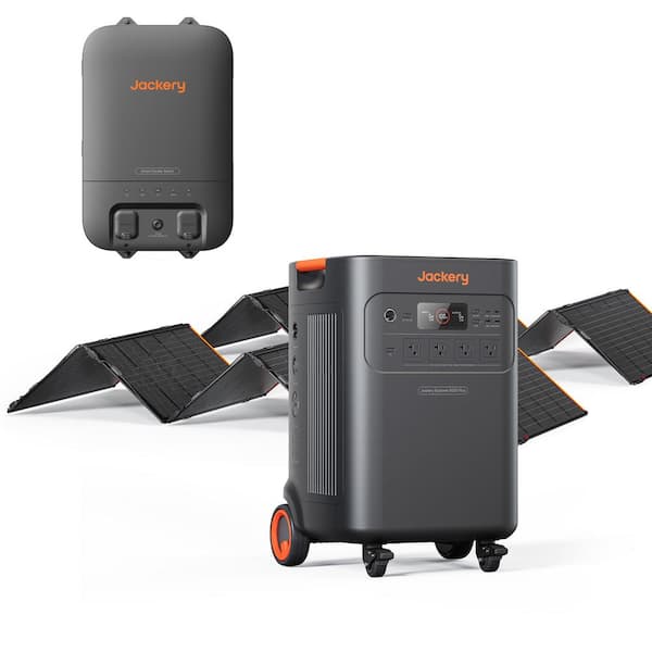7200-W/14400-W Peak Solar Generator 5000-Plus Push Button Start w/ Smart Transfer Switch and 2-Piece 500X