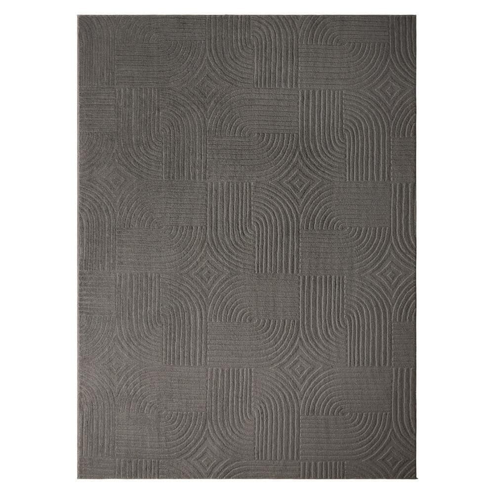 Stone Geo Curve Washable 5 ft. x 7 ft. Charcoal Grey Indoor AreaRug price history on PriceWatchPro