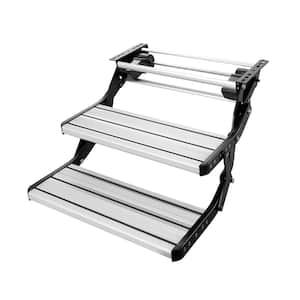 RV Steps 2-Step Electric Retractable RV Stairs DC 12V Auto-Folding 440 LBS Load Capacity Aluminum Alloy Steps for RV