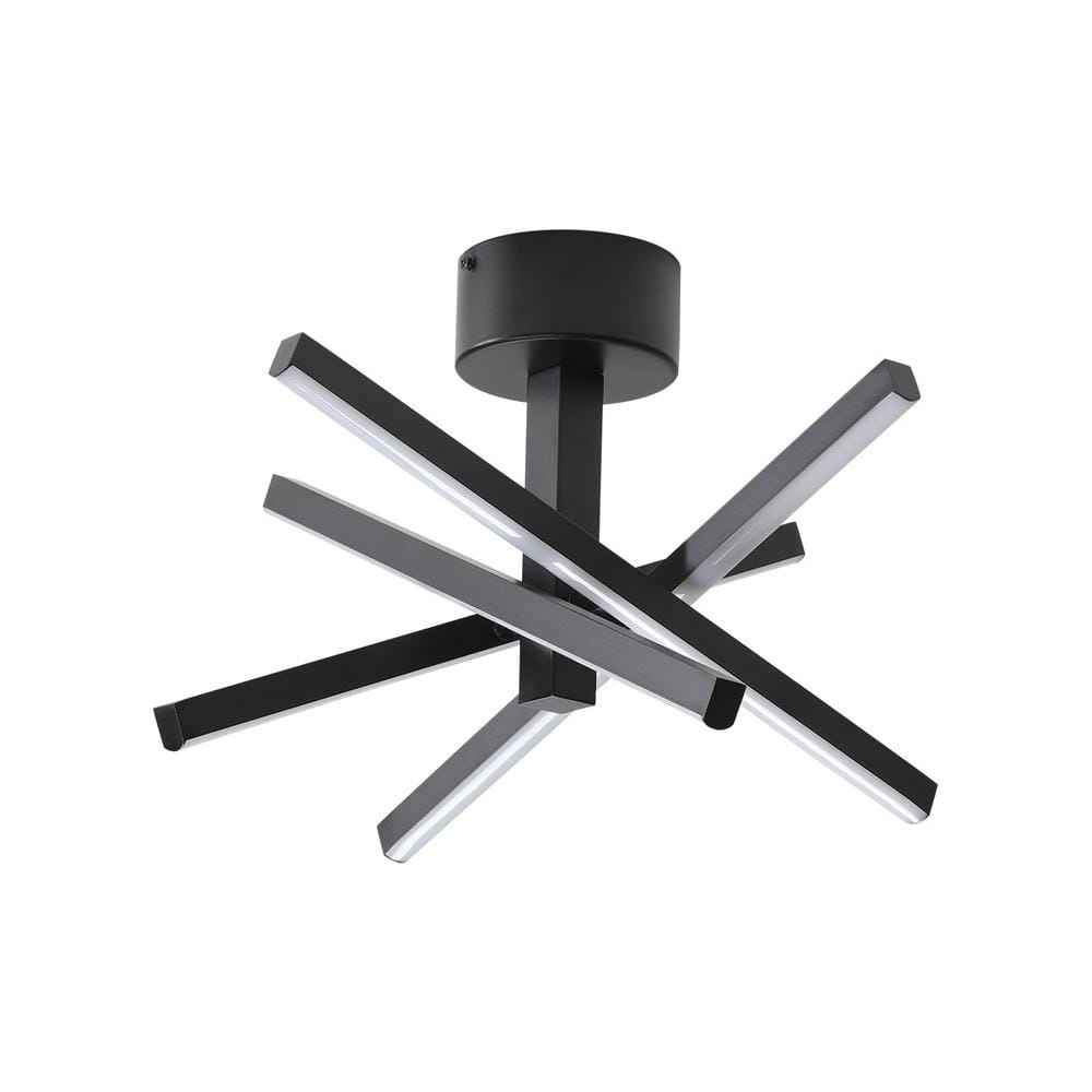 12 in. 22-Watt Modern Black Integrated LED Semi-Flush Mount with White Acrylic Shade price history on PriceWatchPro