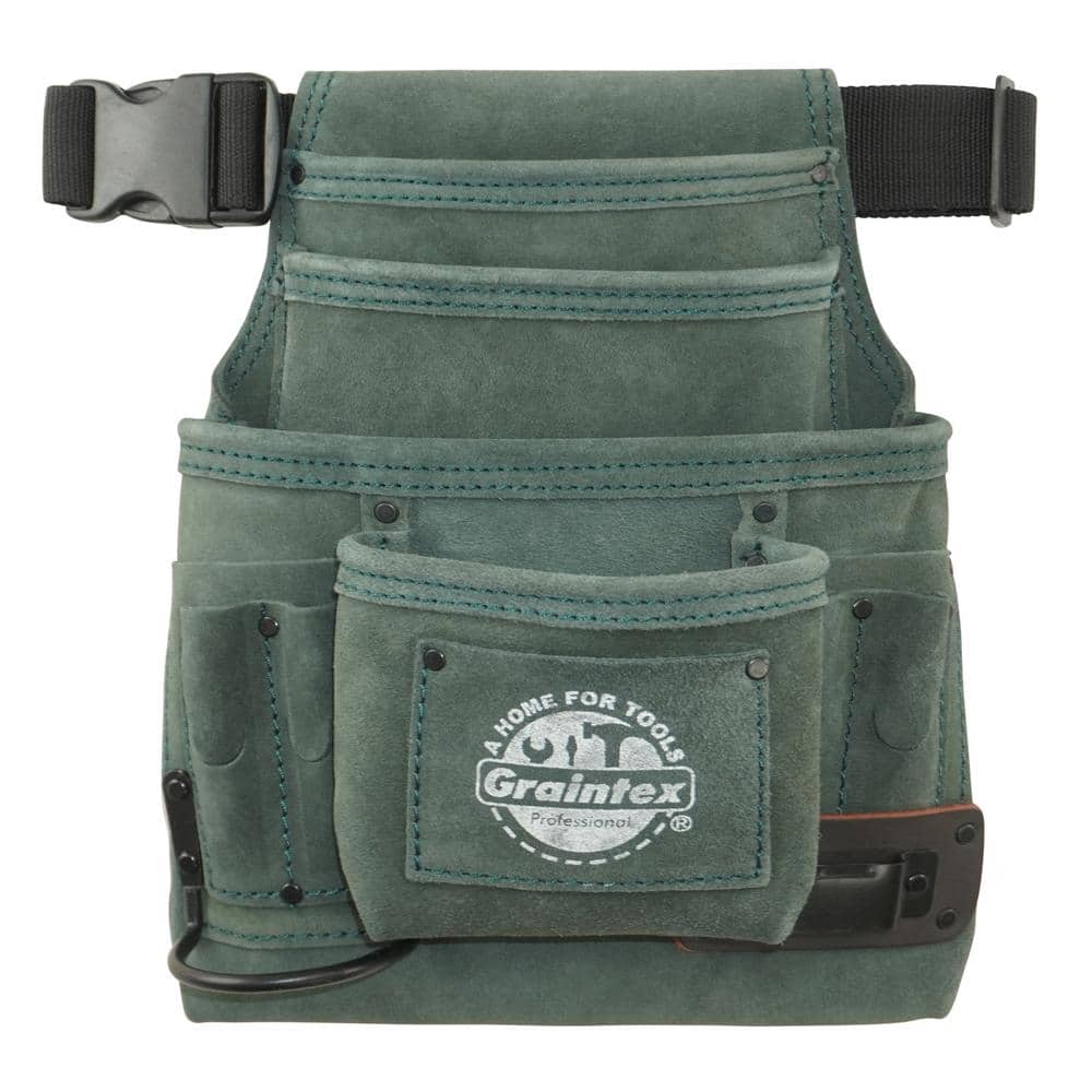 10-Pocket Nail and Tool Pouch with Belt Hunter Green Suede Leather price history on PriceWatchPro