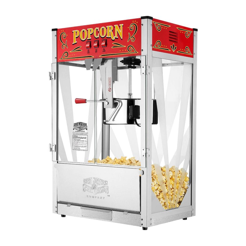GREAT NORTHERN 1350-Watt 16 oz. Red Countertop Popper Popcorn