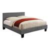 Furniture of America Zenna Gray Faux Leather Upholstered Wood Frame King Platform Bed IDF-7008GY-EK
