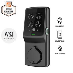 Secure PRO Matte Black Smart Lock Deadbolt with 3D Fingerprint and WiFi (Works with Alexa and Google Home)