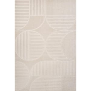 Nordby Geometric Arch Scandi Striped Ivory/Cream 5 ft. x 8 ft. Area Rug
