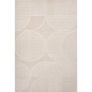 Nordby Geometric Arch Scandi Striped Ivory/Cream 8 ft. x 10 ft. Area Rug