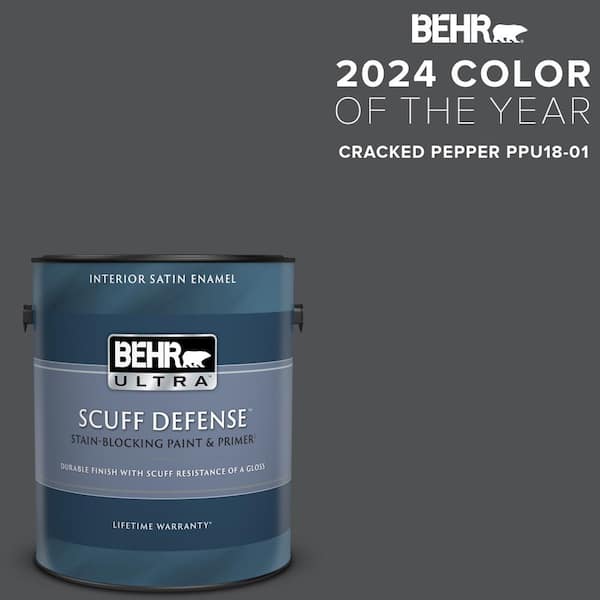 BEHR ULTRA 1 gal. #PPU18-01 Cracked Pepper Extra Durable Satin Enamel Interior Paint & Primer