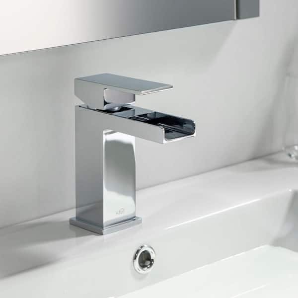 Waterfall Single Handle Bathroom Vanity Sink Faucet in Chrome