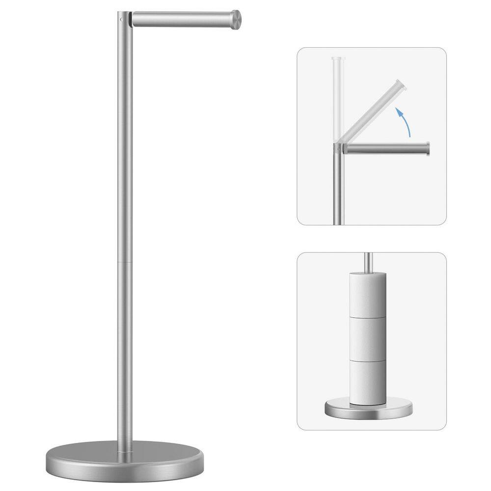 Freestanding Stainless Steel Toilet Paper Holder Stand in Brushed Nickel with Storage for 4 Rolls price history on PriceWatchPro