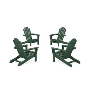 Monterey Bay 4-Piece Plastic Patio Conversation Set Adirondack Chair in Rainforest Canopy