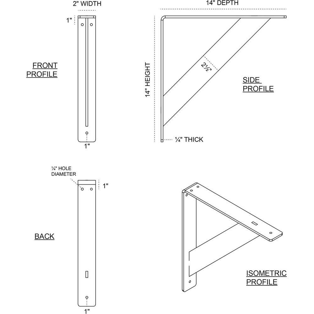 Hammered Light Blue 14" Traditional Steel Shelf Bracket