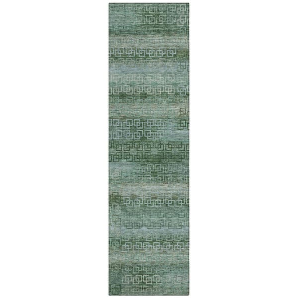 Addison Rugs Chantille Machine Washable Indoor/Outdoor Abstract ACN2029 Aloe 2 ft. 3 in. x 7 ft. 6 in. Runner Rug