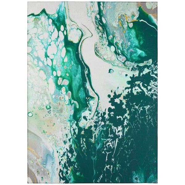 Addison Rugs Copeland Emerald City 5 ft. x 7 ft. 6 in. Abstract Area ...