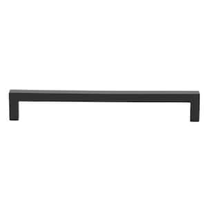 7-9/16 in. Matte Black Solid Square Slim Cabinet Drawer Bar Pulls (10-Pack)