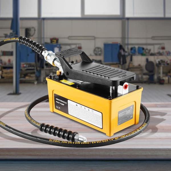 10,000PSI Air Hydraulic Pump, 0.42 Gal. Reservoir, NPT 3/8 In. Oil Outlet, NPT 1/4 In. Inlet, Aluminum Shell Foot Pump
