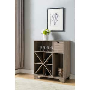 Mesheim Dark Taupe Composite 31,25 in. Buffet with Wine Rack