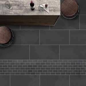 Galactic Slate Black 12 in. x 24 in. Matte Porcelain Floor and Wall Tile (13.62 sq. ft/ case)