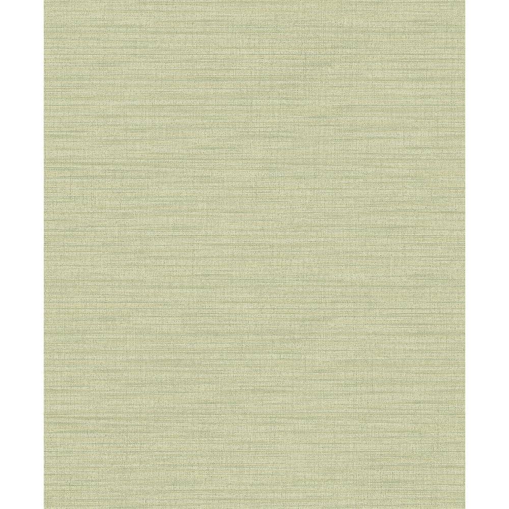 Ashleigh Green Linen Texture Bone Wallpaper Sample