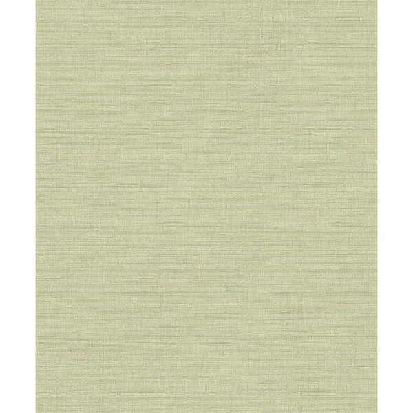 Advantage Ashleigh Green Linen Texture Bone Wallpaper Sample