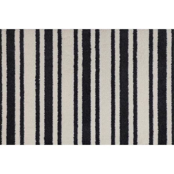Bungalow Flooring ColorStar Timeless Stripe Midnight Navy 22 in. x 34 in. Machine Washable Indoor Door Mat