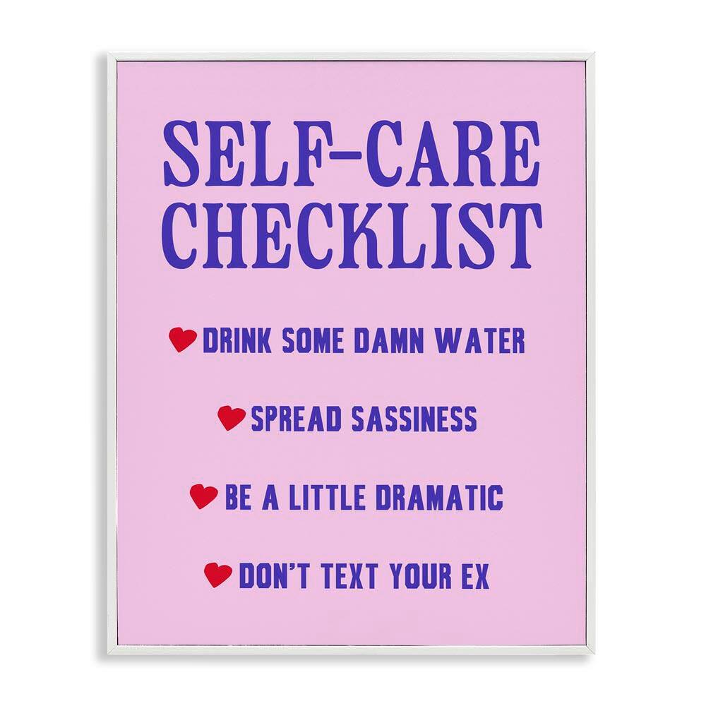 Sassy Self Care Checklist by House of Lulu White Framed Typography Giclee Art Print 14 in. x 11 in. price history on PriceWatchPro