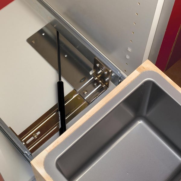 Gray Double Pull Out Bottom Mount Trash Can 35 Qt