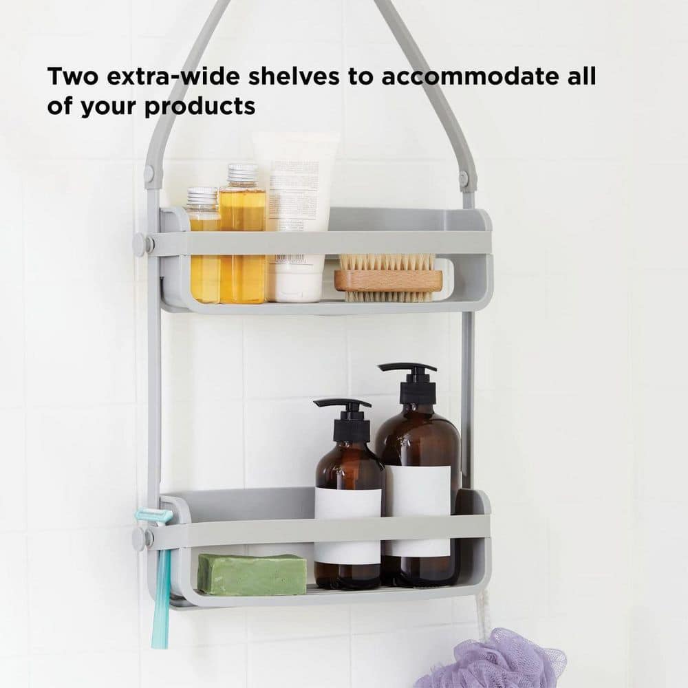 Minimalist Grey Flex Silicone & Plastic Shower Caddy