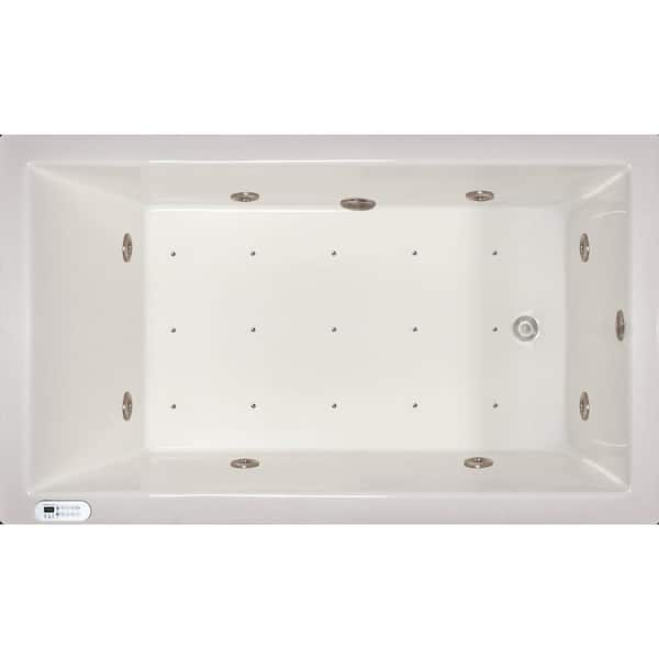Pinnacle 6 ft. Left Drain Drop-In Whirlpool and Air Bath Tub in White with Tranquility Package