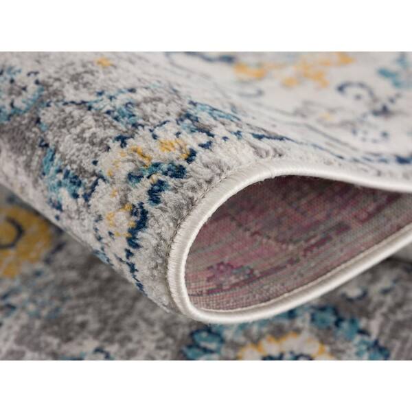 Savannah 12 ft. x 18 ft. (11 ft.10 in. x 18 ft.) Blue Grey Abstract, Contemporary Indoor Area Rugs