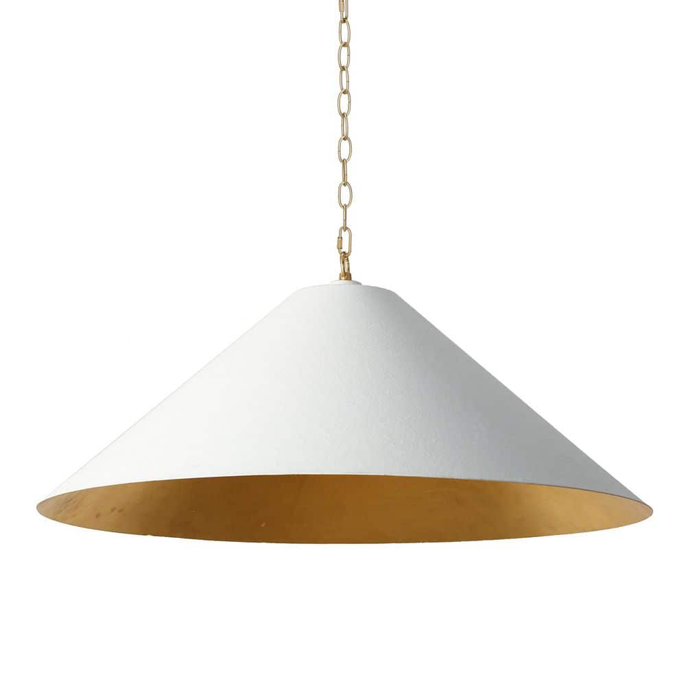 Zevni Mid-century Modern 24.2 in. W 1-Light Gold Pendant