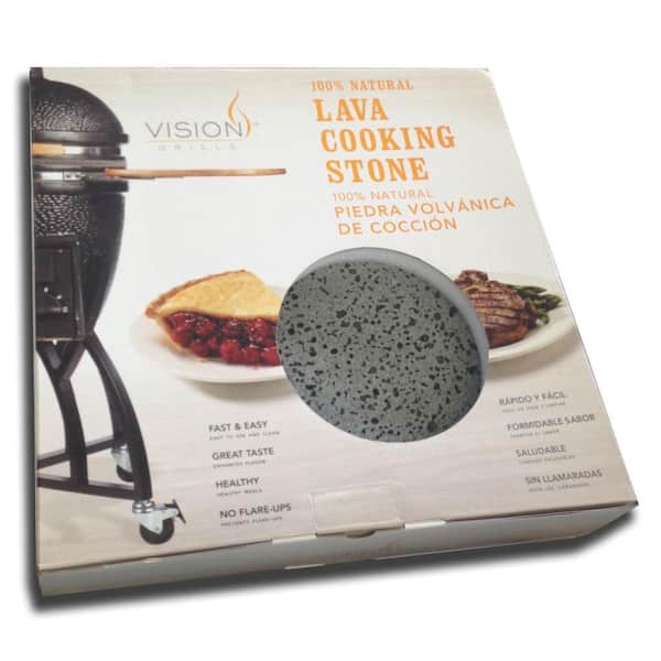 Vision Grills Dual Purpose Lava Cooking Stone Heat Deflector Kamado Cadet-Size 